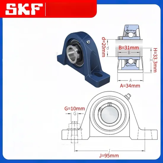 UCP204-12 Pillow Block Mounted Bearing with Spherical Raceway for High Speed Applications