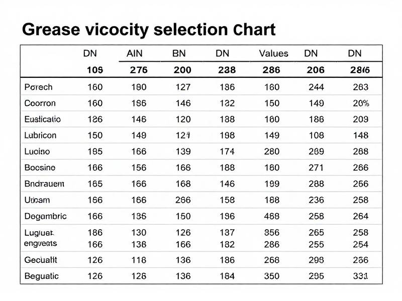 Grease viscosity selection chart