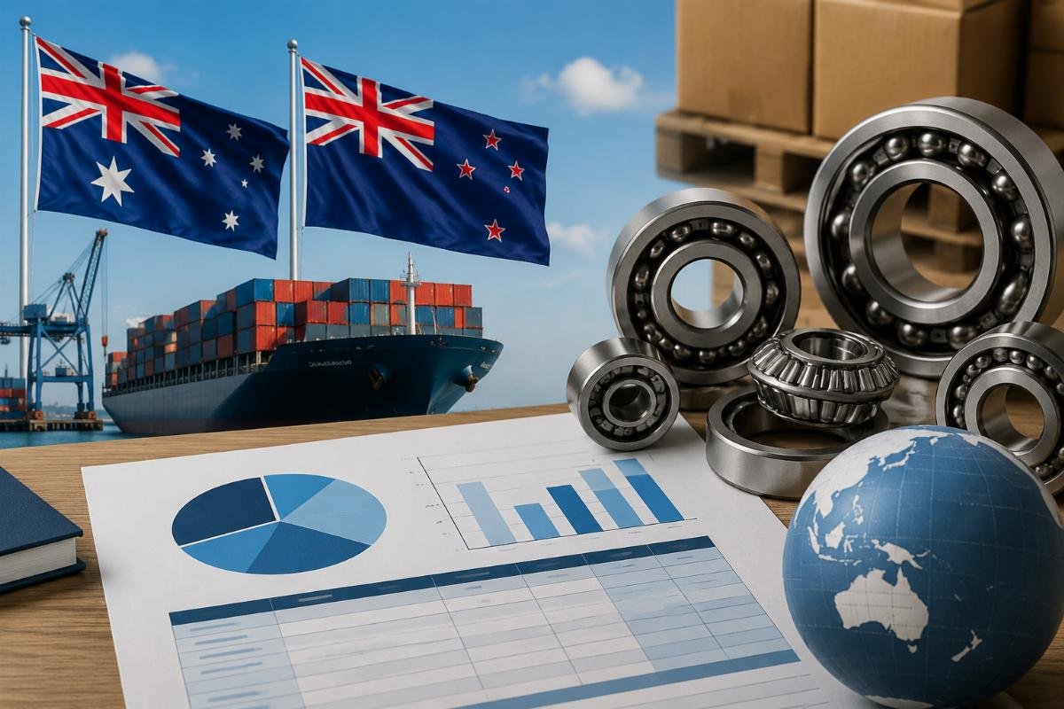 2026 ANZ bearing import tariff breakdown A customs tariff schedule document snippet showing 2026 bearing import rates for Australia and New Zealand