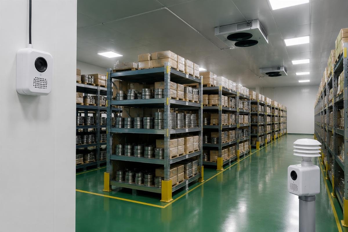 China bearing supplier storage audit checklist Bearing storage facility showing climate control sensors and shelving markers