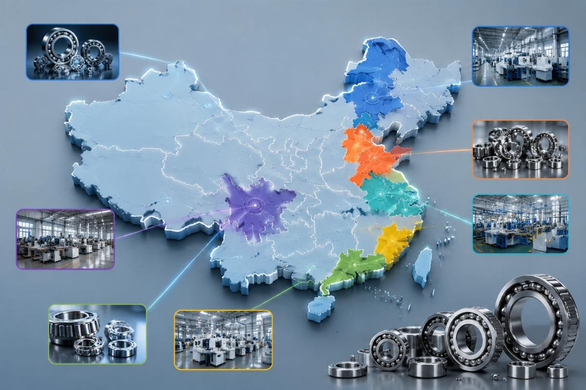 Chinese bearing cluster specialization Bearing industry cluster map showing regional specialization across China