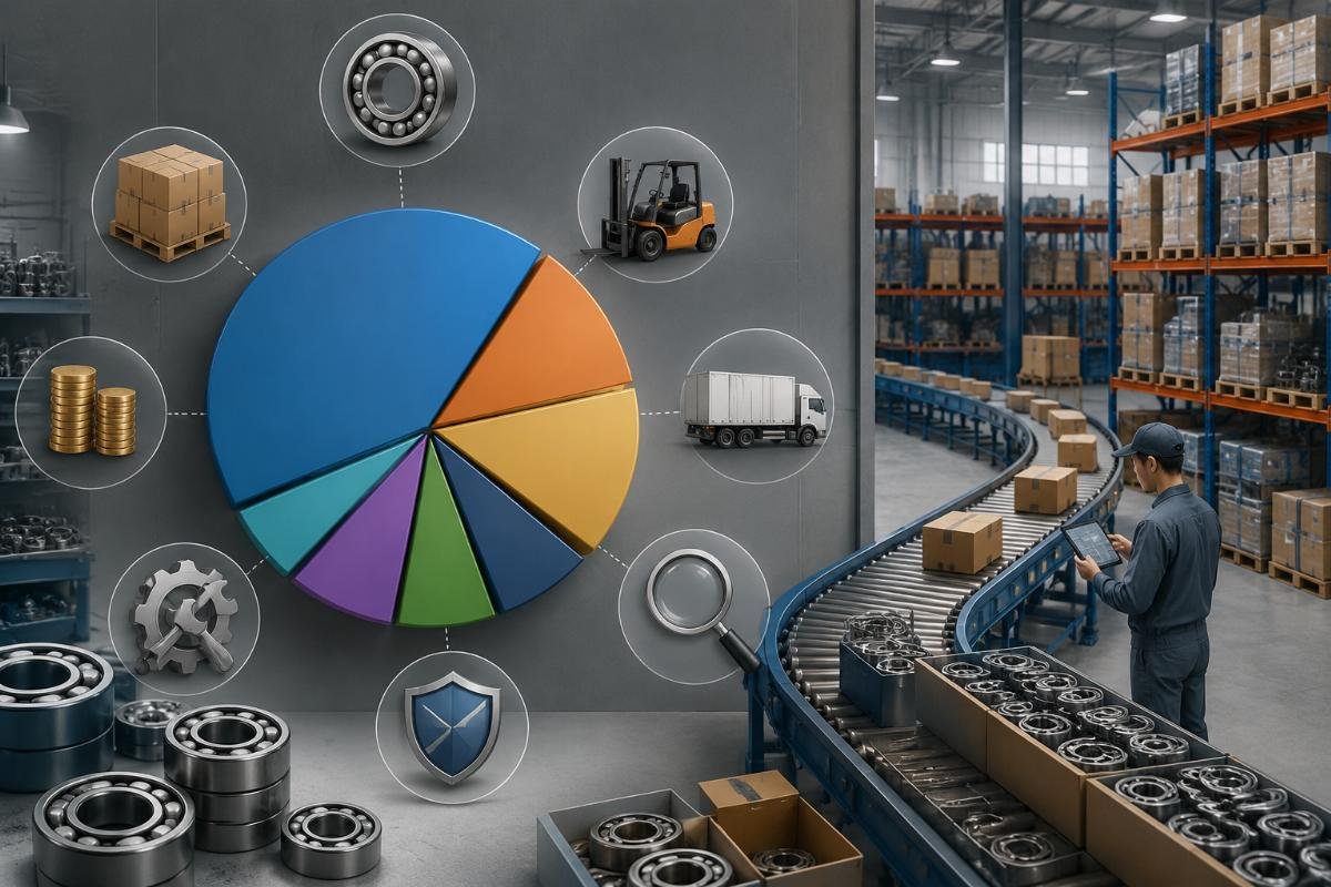 Bearing inventory cost breakdown pie chart