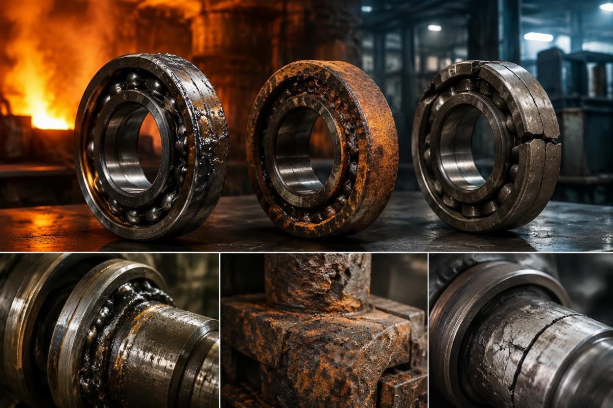 Seizure, Corrosion, and Fatigue Failures Caused by Material Incompatibility Bearing Failure Modes in High-Temperature Environments